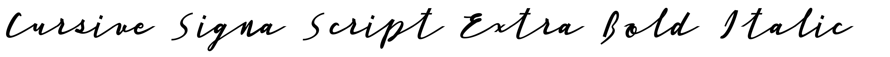 Cursive Signa Script Extra Bold Italic